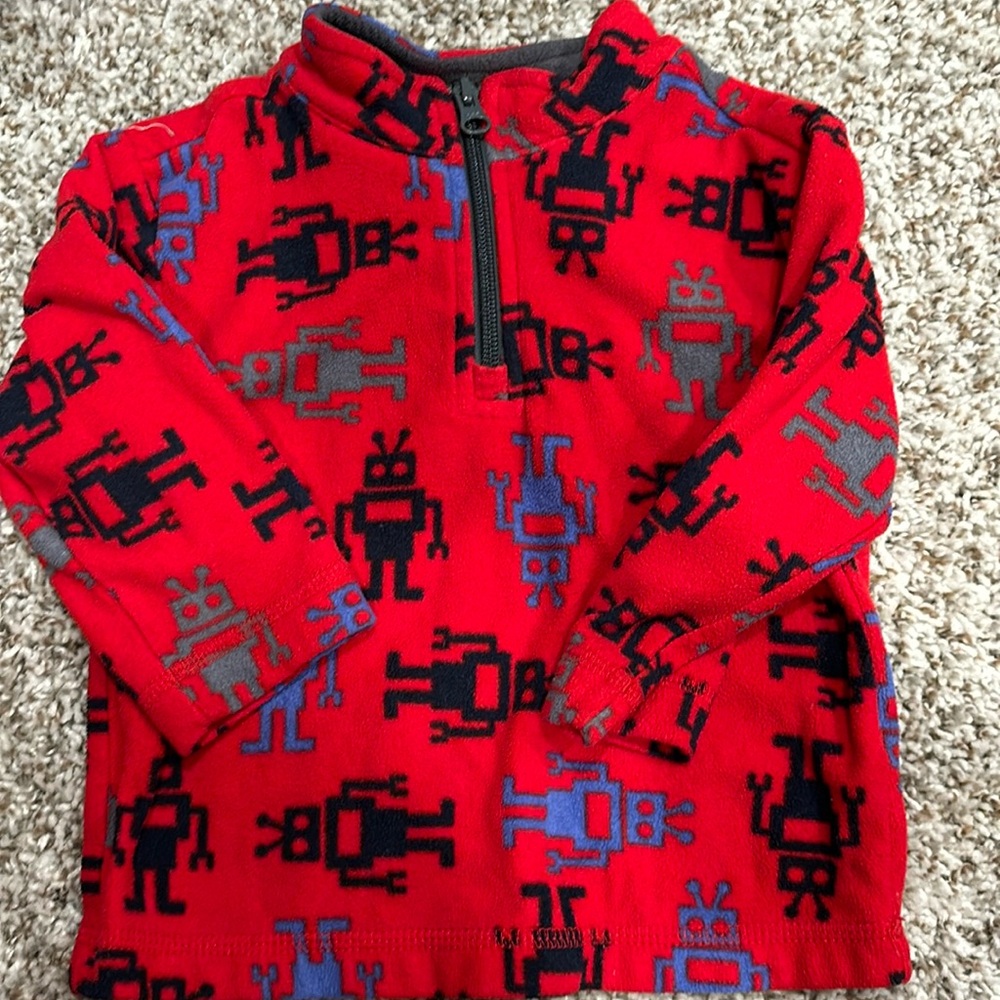 Hanna Andersson size 2T fleece robot pullover